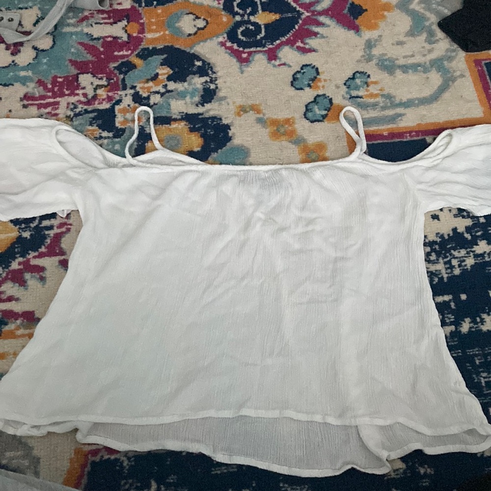 One Clothing White Off the Shoulder Crop top. S.